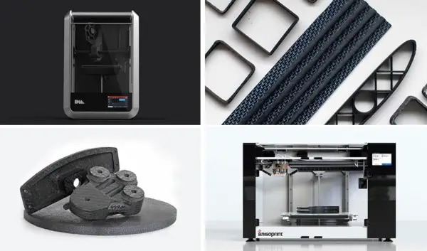 Compuestos de impresión 3D de fibra de carbono y vidrio