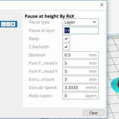 La función «Pausa en altura» en Cura permite programar una impresora 3D para que se pause a una altura o capa específica